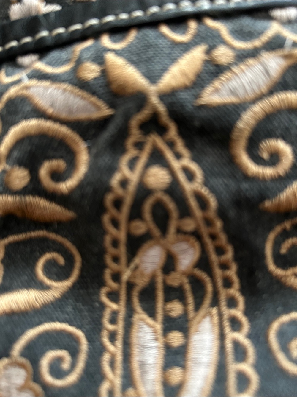 Patricia Nash Black and Gold Embroidered Satchel - Picture 11 of 11